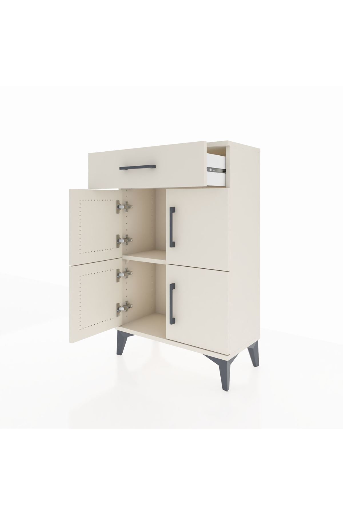 Arges Komodin Tek Raflı Tek Çekmeceli 4 Kapaklı 60x30x96 - S14M021V1A
