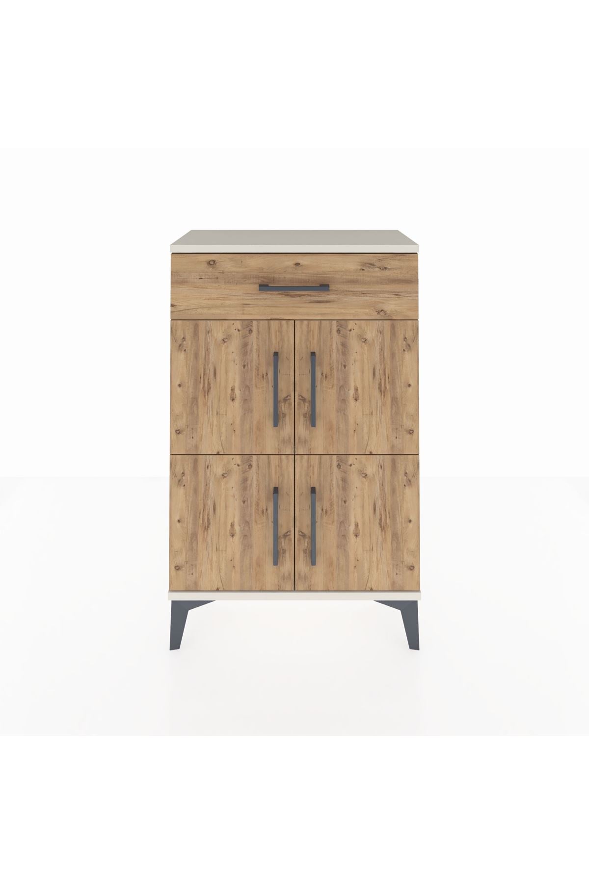 Arges Komodin Tek Raflı Tek Çekmeceli 4 Kapaklı 60x30x96 - S14M021V3A