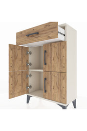 Arges Komodin Tek Raflı Tek Çekmeceli 4 Kapaklı 60x30x96 - S14M021V3A