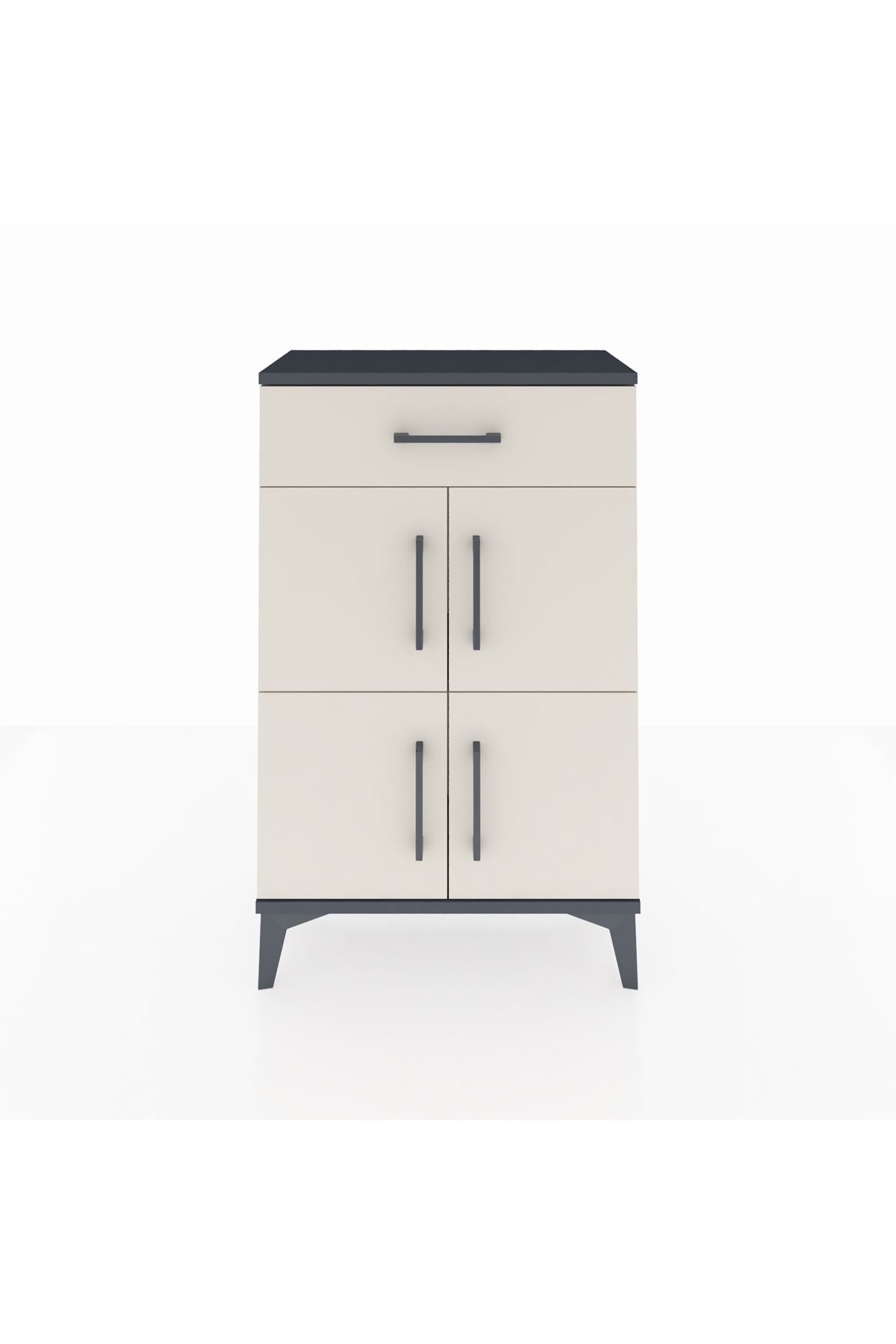 Arges Komodin Tek Raflı Tek Çekmeceli 4 Kapaklı 60x30x96 - S14M021V4A
