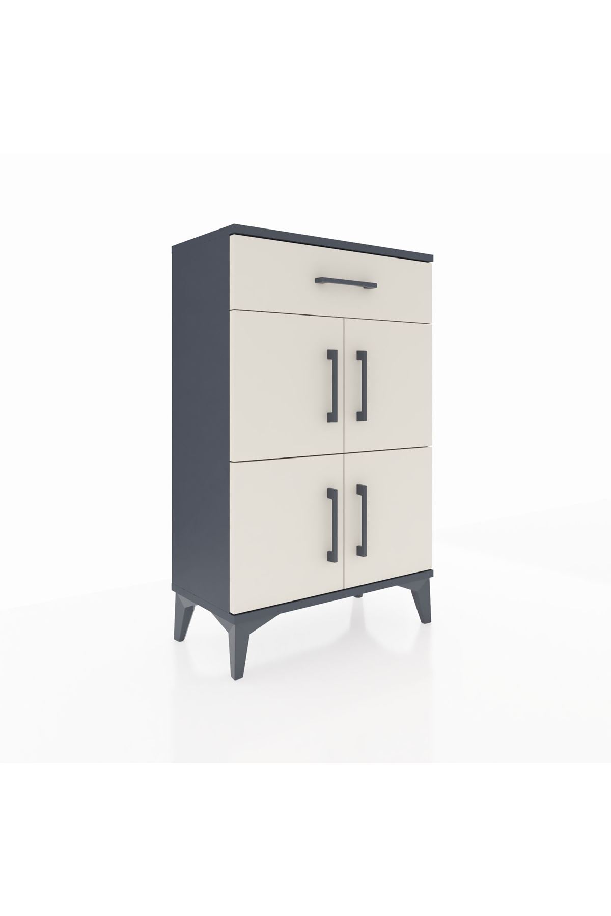 Arges Komodin Tek Raflı Tek Çekmeceli 4 Kapaklı 60x30x96 - S14M021V4A