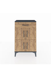 Arges Komodin Tek Raflı Tek Çekmeceli 4 Kapaklı 60x30x96 - S14M021V6A