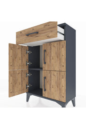Arges Komodin Tek Raflı Tek Çekmeceli 4 Kapaklı 60x30x96 - S14M021V6A