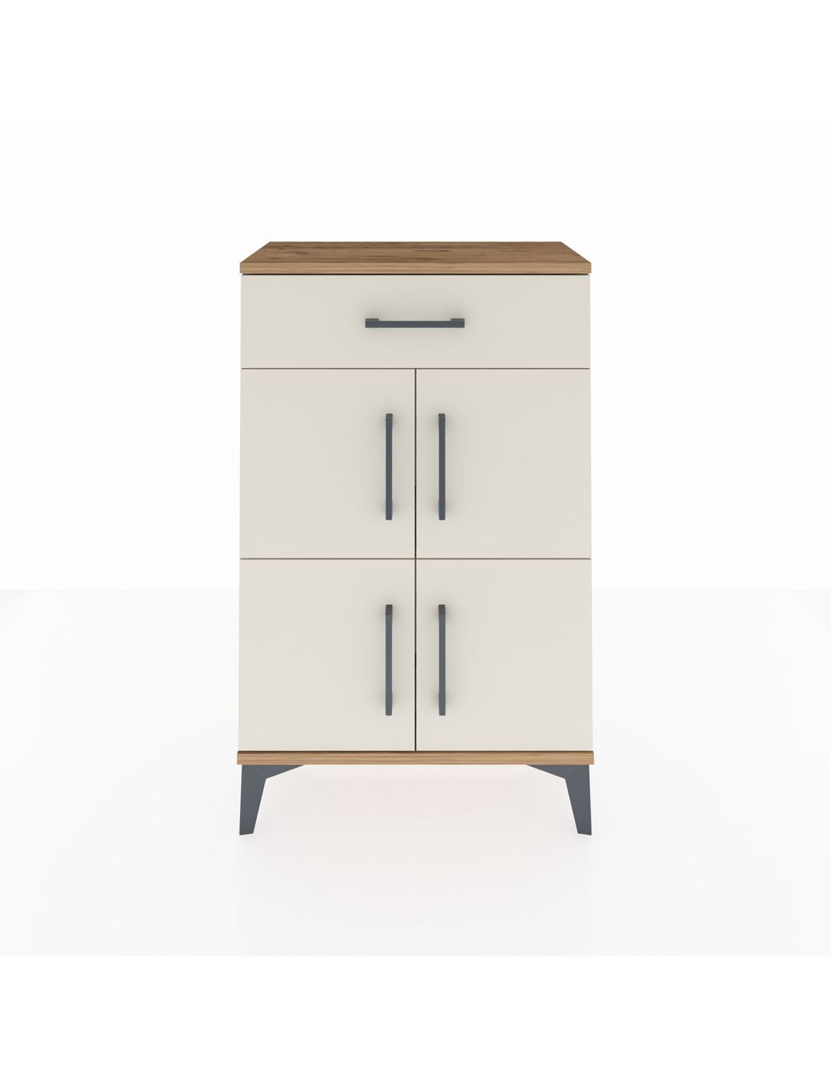 Arges Komodin Tek Raflı Tek Çekmeceli 4 Kapaklı 60x30x96 - S14M021V7A