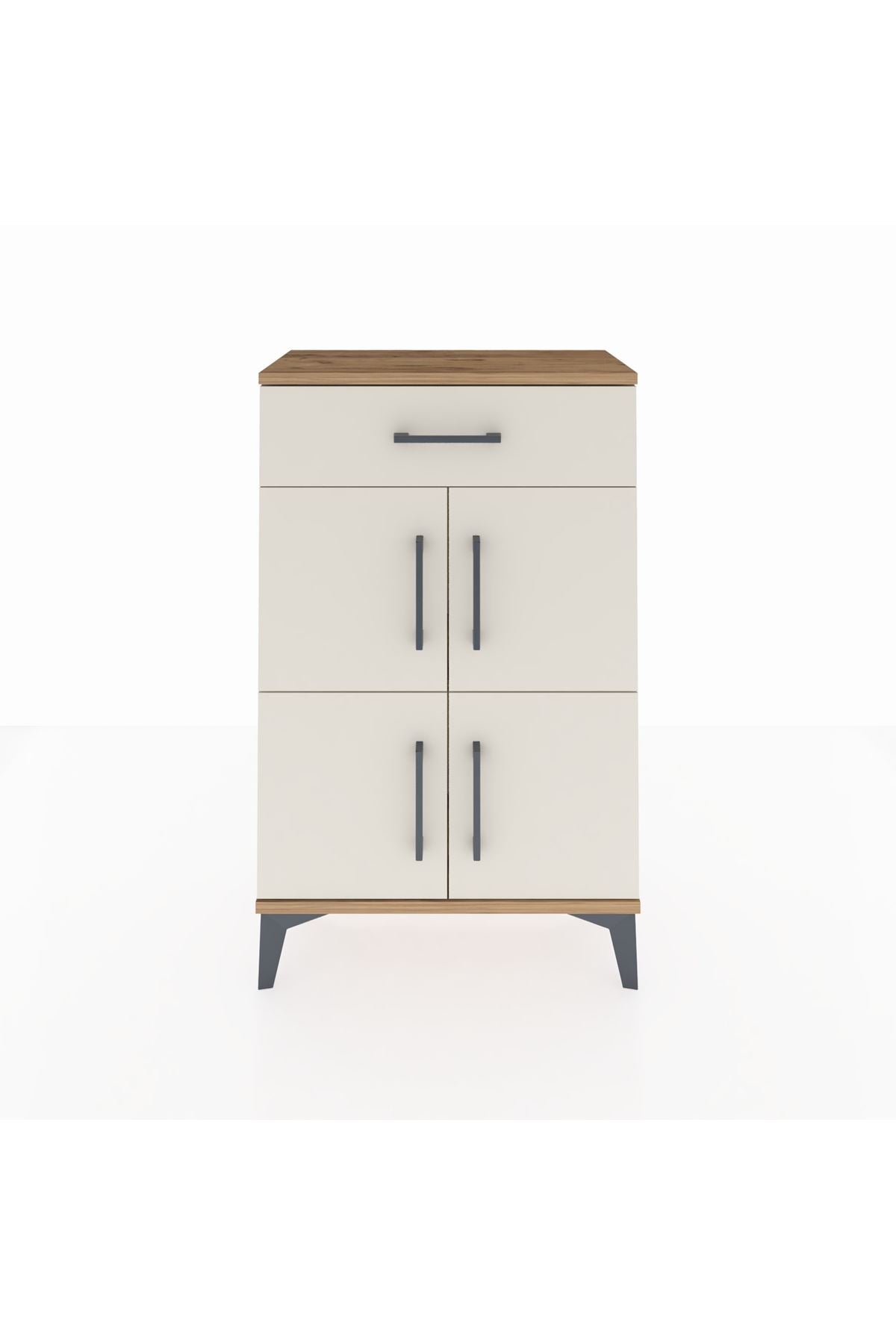 Arges Komodin Tek Raflı Tek Çekmeceli 4 Kapaklı 60x30x96 - S14M021V7A