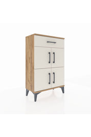 Arges Komodin Tek Raflı Tek Çekmeceli 4 Kapaklı 60x30x96 - S14M021V7A