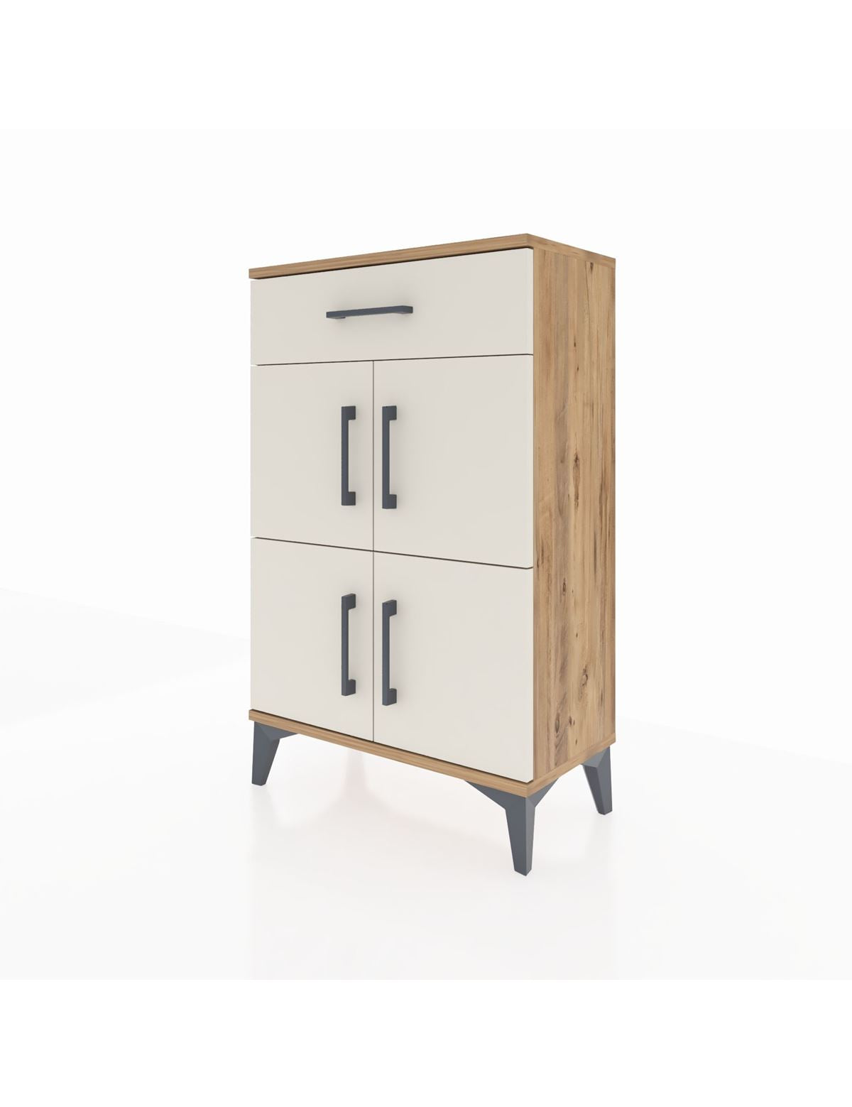 Arges Komodin Tek Raflı Tek Çekmeceli 4 Kapaklı 60x30x96 - S14M021V7A