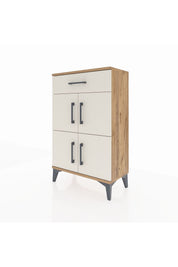 Arges Komodin Tek Raflı Tek Çekmeceli 4 Kapaklı 60x30x96 - S14M021V7A