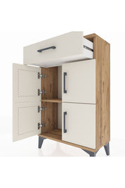 Arges Komodin Tek Raflı Tek Çekmeceli 4 Kapaklı 60x30x96 - S14M021V7A