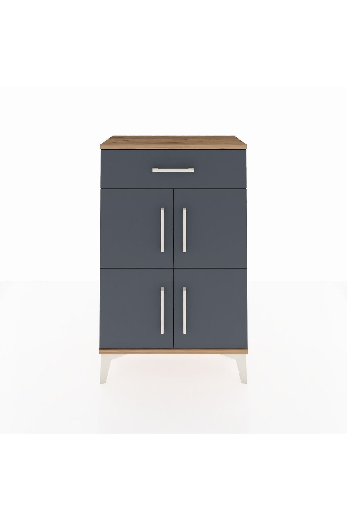 Arges Komodin Tek Raflı Tek Çekmeceli 4 Kapaklı 60x30x96 - S14M021V8A