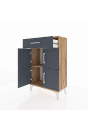 Arges Komodin Tek Raflı Tek Çekmeceli 4 Kapaklı 60x30x96 - S14M021V8A