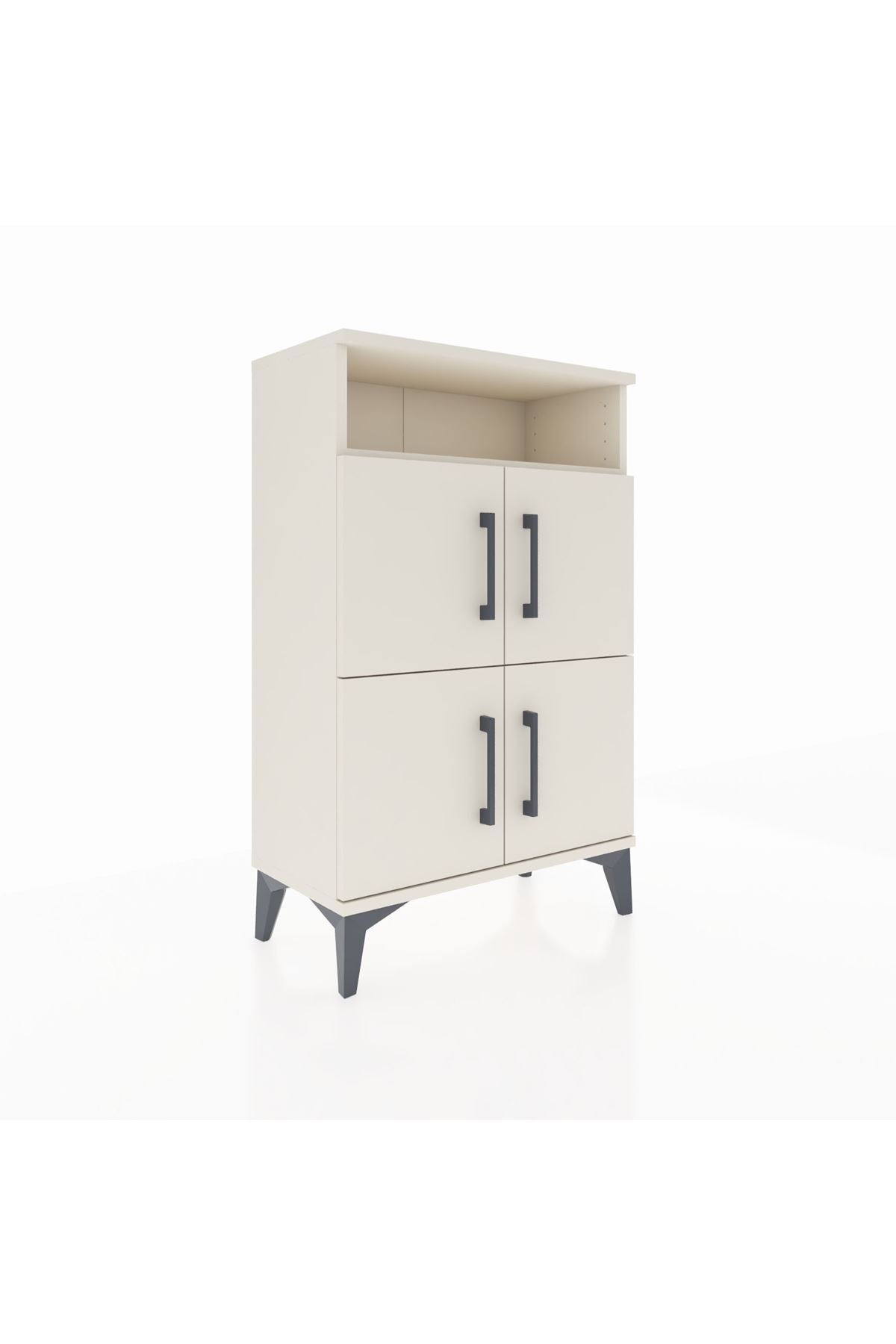 Arges Komodin Tek Raflı 4 Kapaklı 60x30x96 - S14M022V1A