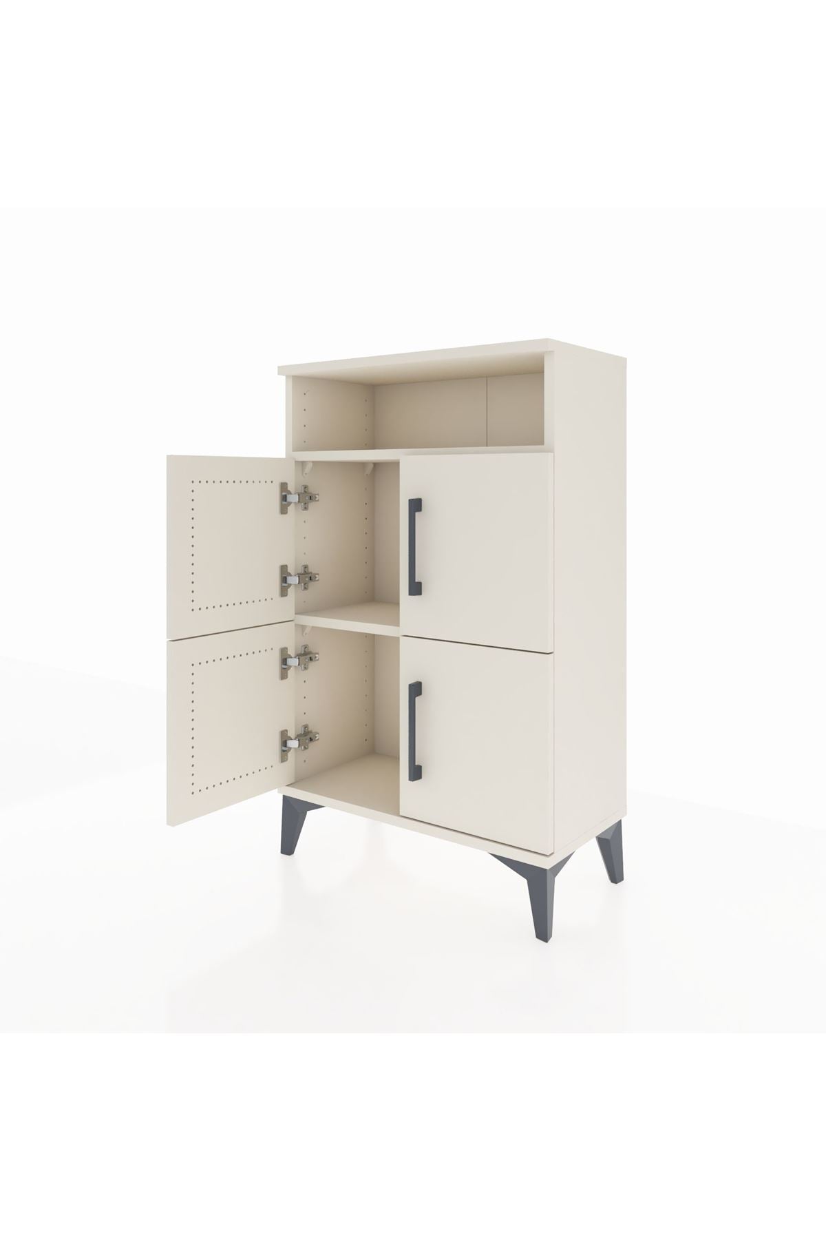 Arges Komodin Tek Raflı 4 Kapaklı 60x30x96 - S14M022V1A