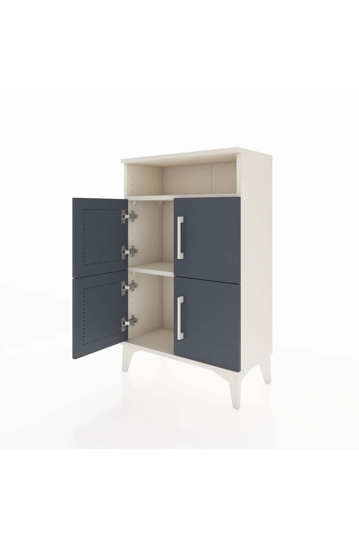 Arges Komodin Tek Raflı 4 Kapaklı 60x30x96 - S14M022V2A