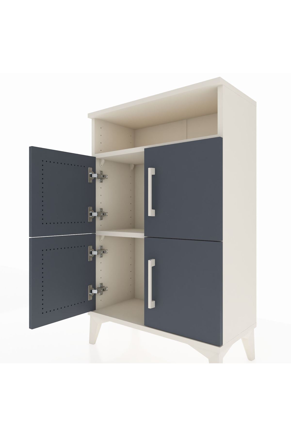 Arges Komodin Tek Raflı 4 Kapaklı 60x30x96 - S14M022V2A