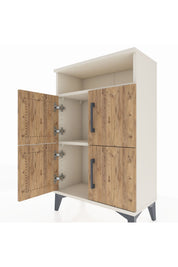 Arges Komodin Tek Raflı 4 Kapaklı 60x30x96 - S14M022V3A