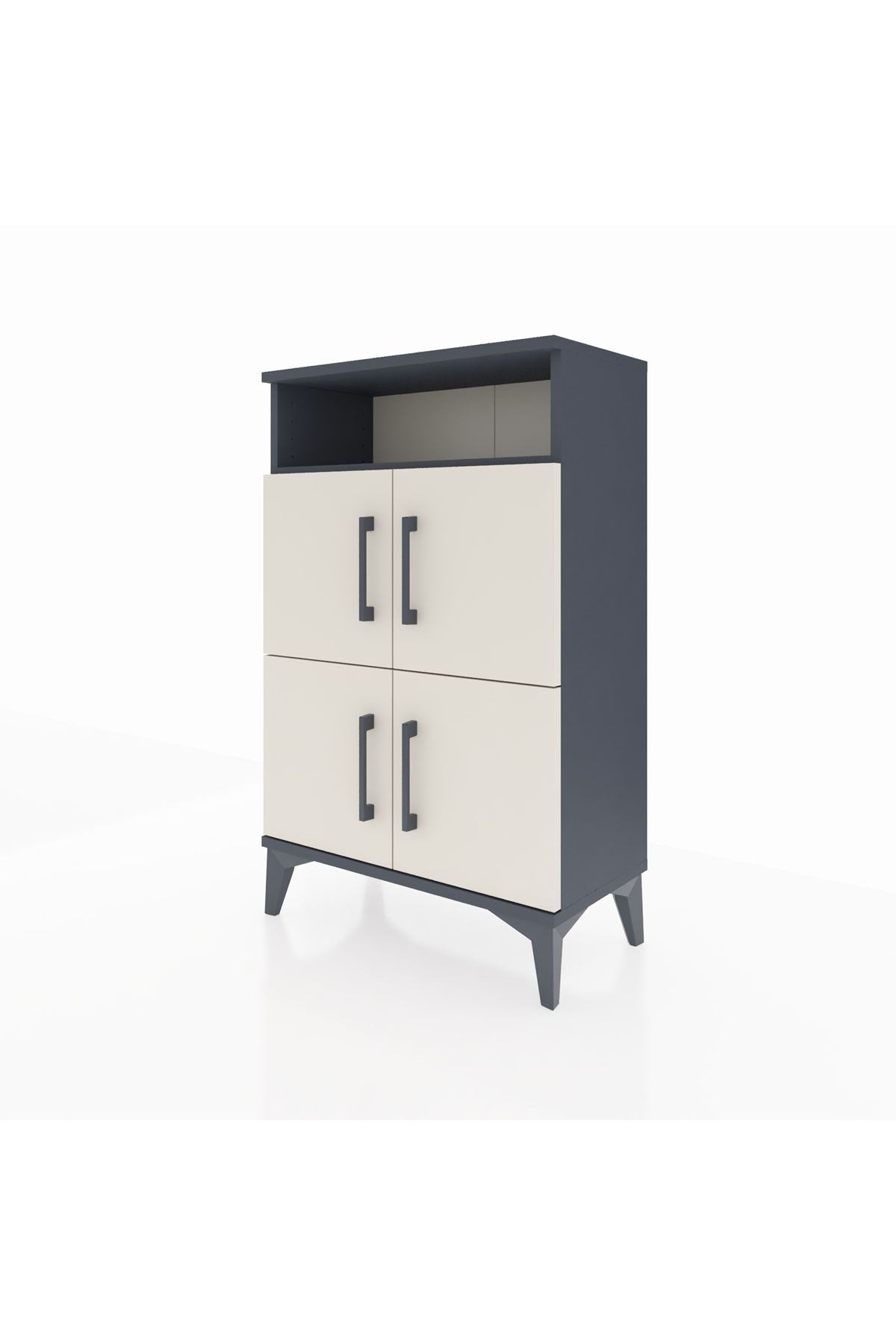 Arges Komodin Tek Raflı 4 Kapaklı 60x30x96 - S14M022V4A