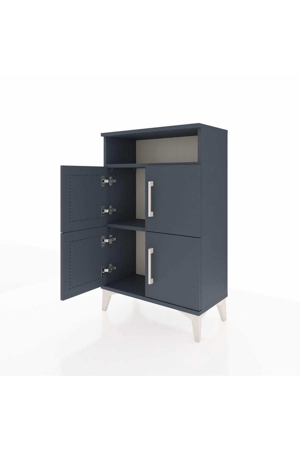 Arges Komodin Tek Raflı 4 Kapaklı 60x30x96 - S14M022V5A
