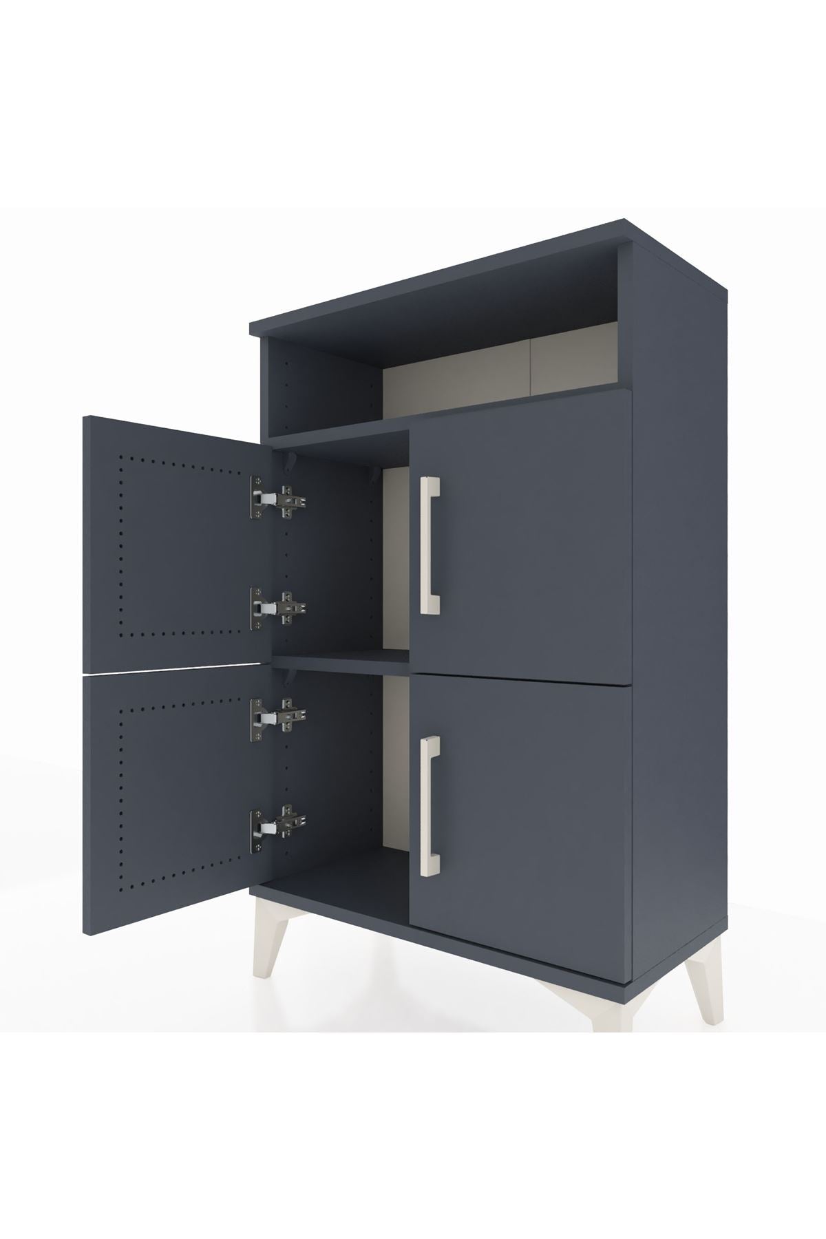 Arges Komodin Tek Raflı 4 Kapaklı 60x30x96 - S14M022V5A