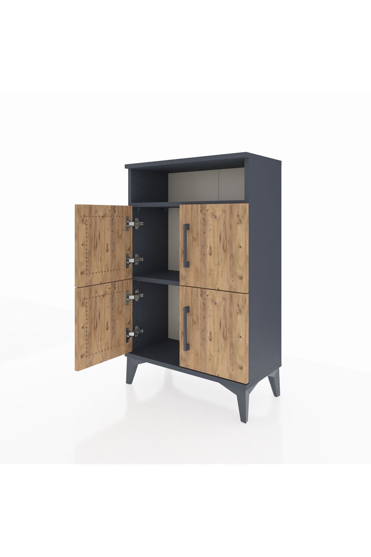 Arges Komodin Tek Raflı 4 Kapaklı 60x30x96 - S14M022V6A