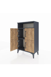 Arges Komodin Tek Raflı 4 Kapaklı 60x30x96 - S14M022V6A
