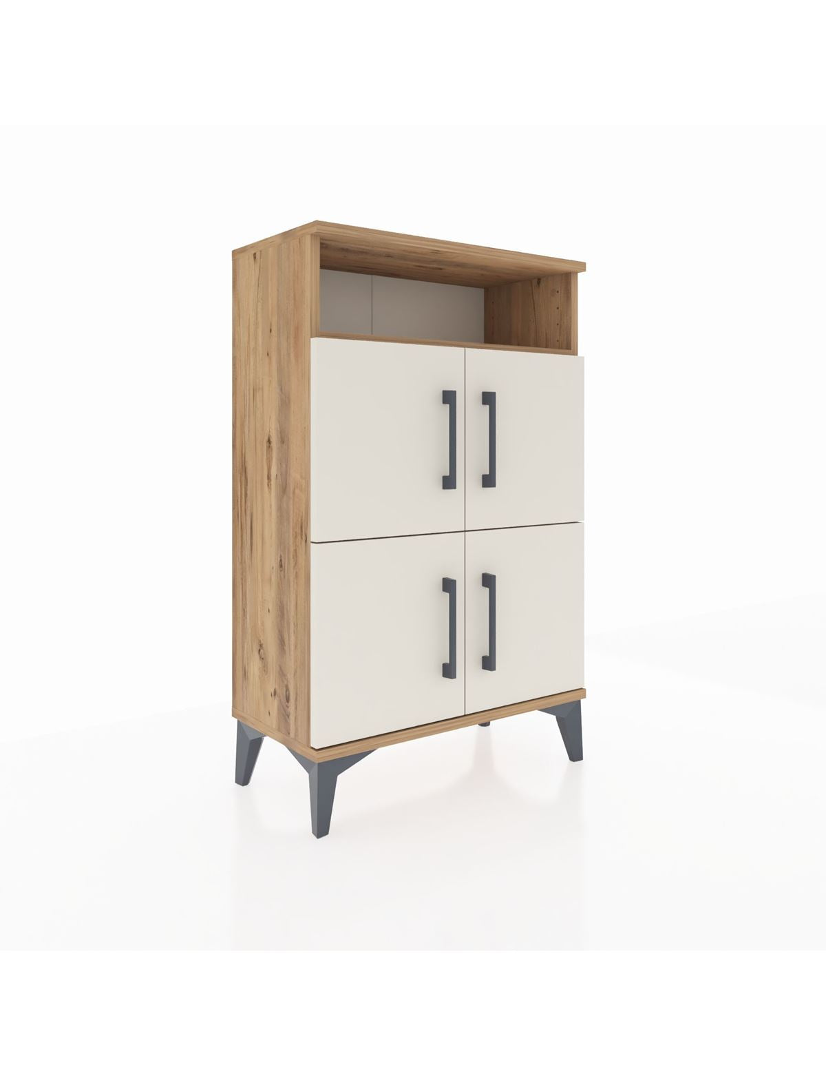 Arges Komodin Tek Raflı 4 Kapaklı 60x30x96 - S14M022V7A