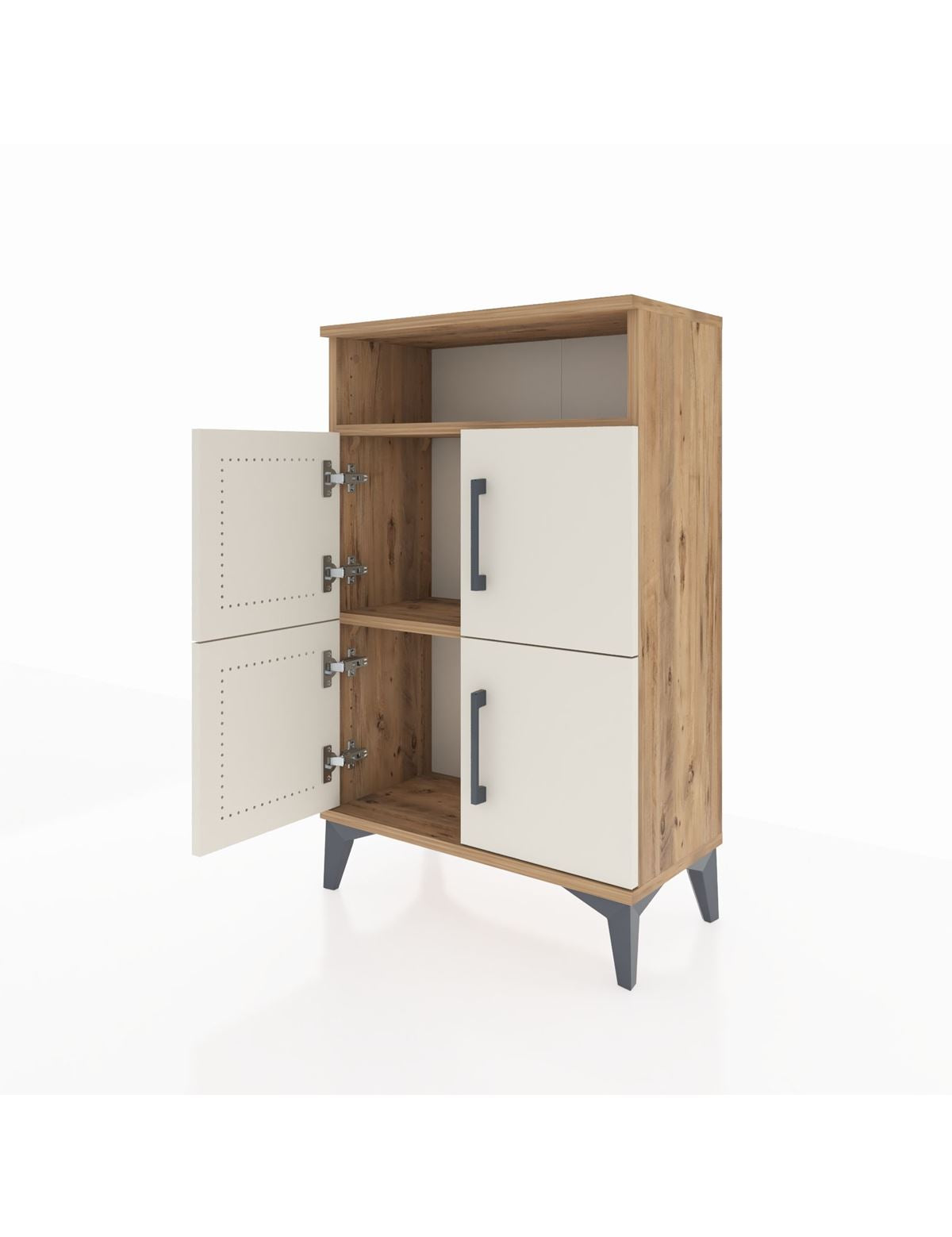 Arges Komodin Tek Raflı 4 Kapaklı 60x30x96 - S14M022V7A