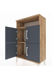 Arges Komodin Tek Raflı 4 Kapaklı 60x30x96 - S14M022V8A
