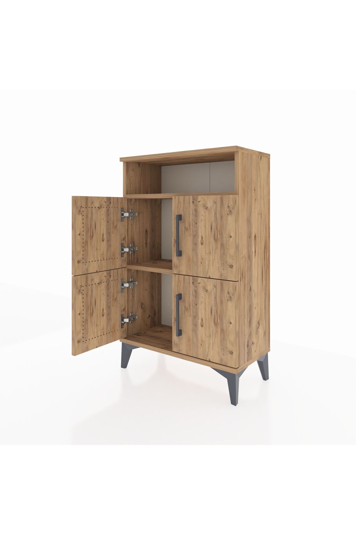 Arges Komodin Tek Raflı 4 Kapaklı 60x30x96 - S14M022V9A