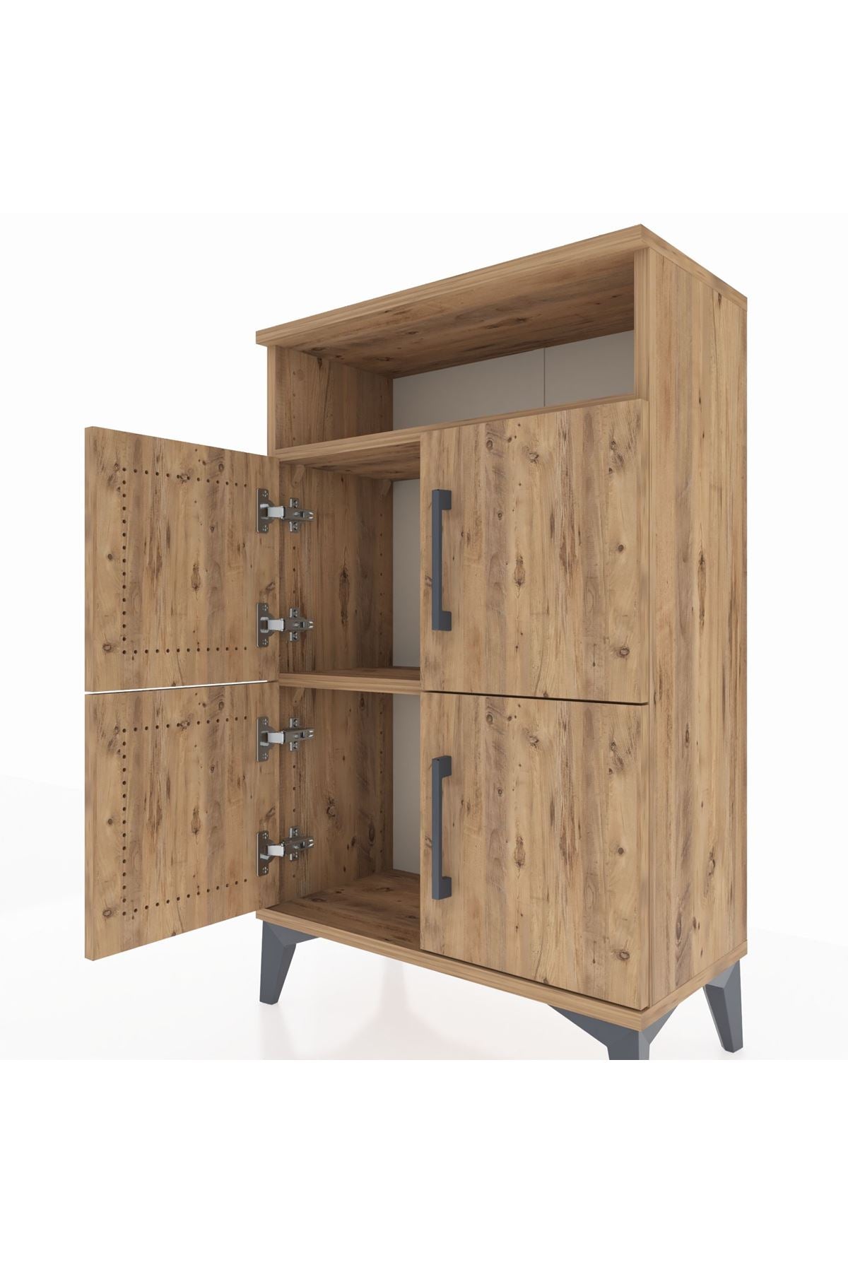 Arges Komodin Tek Raflı 4 Kapaklı 60x30x96 - S14M022V9A