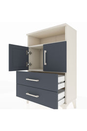 Arges Komodin 2 Raflı 2 Çekmeceli 2 Kapaklı 60x30x96 - S14M023V2A