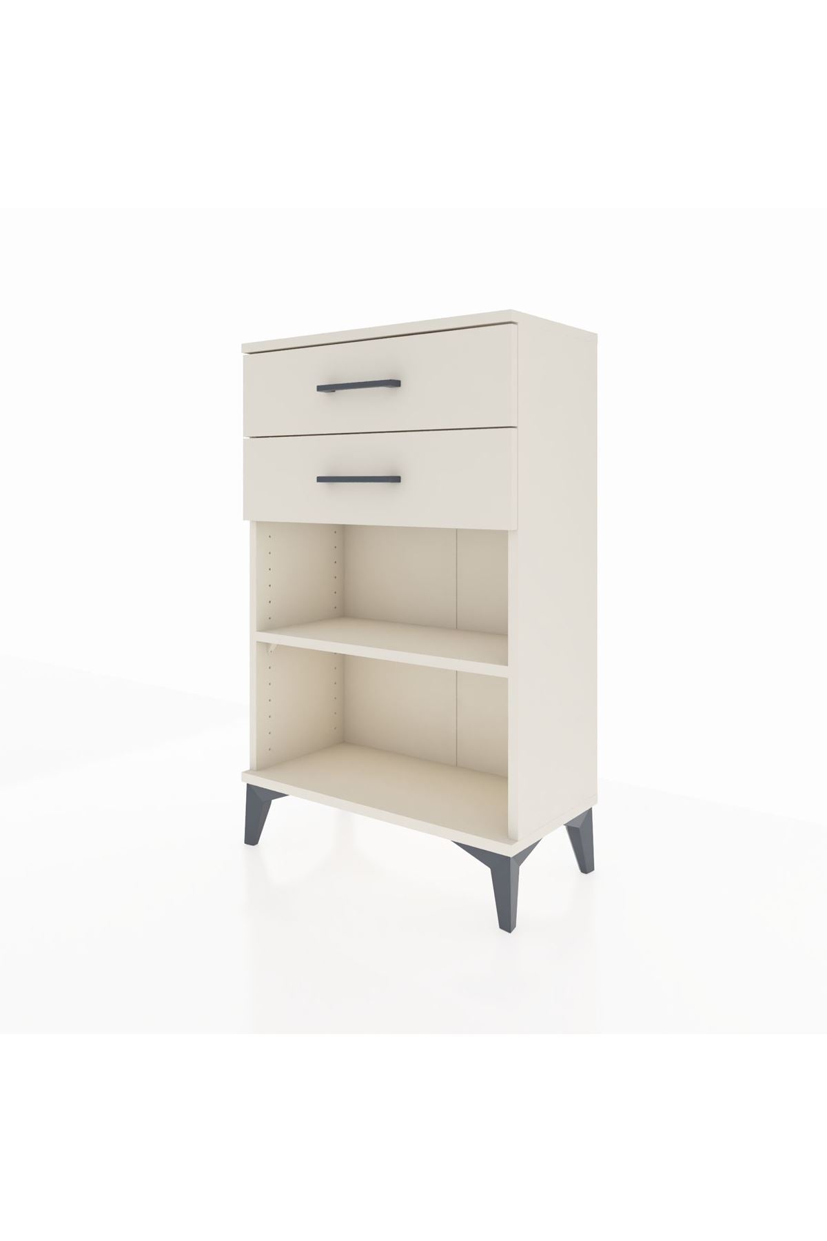 Arges Komodin Tek Raflı 2 Çekmeceli 60x30x96 - S14M003V1A