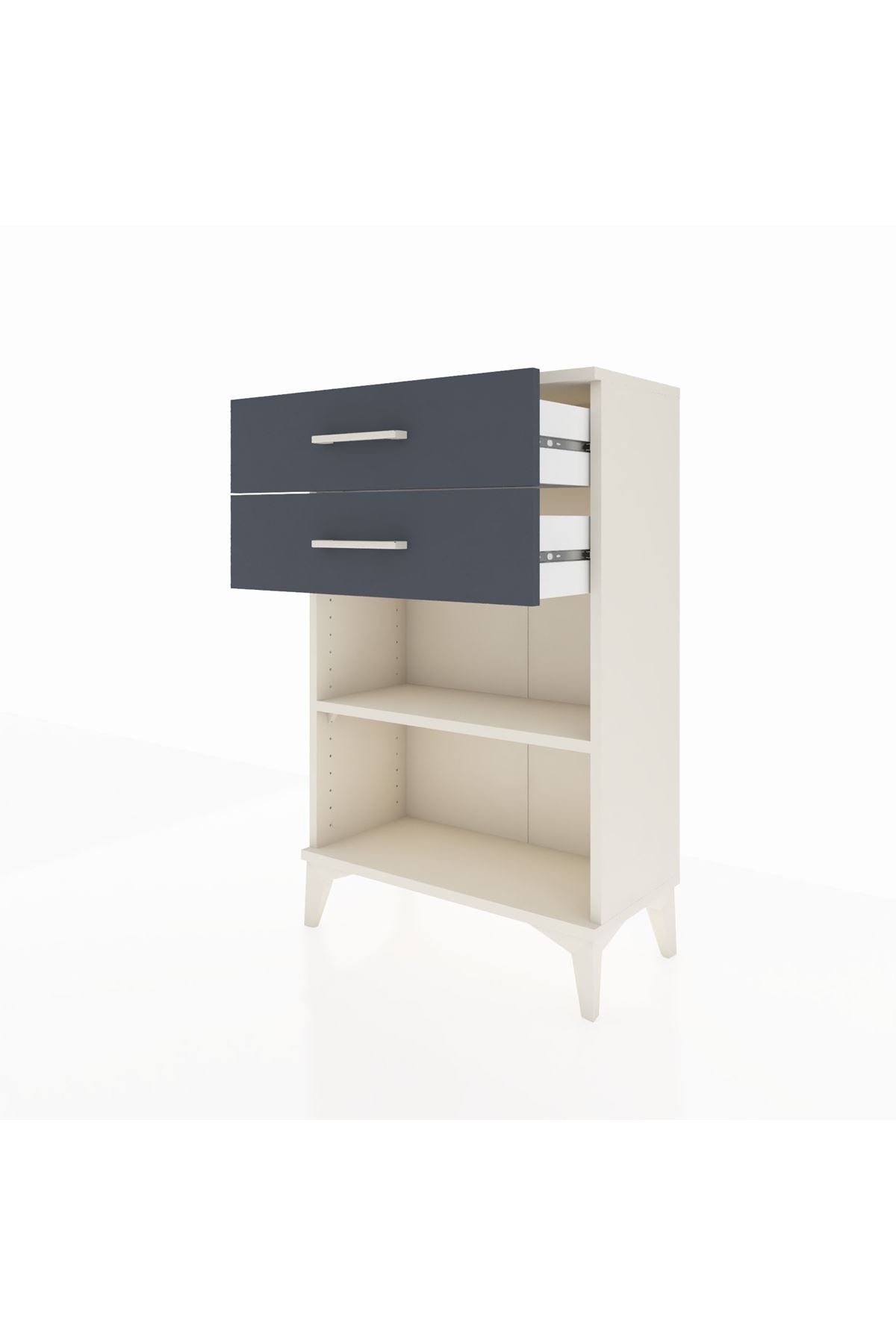 Arges Komodin Tek Raflı 2 Çekmeceli 60x30x96 - S14M003V2A