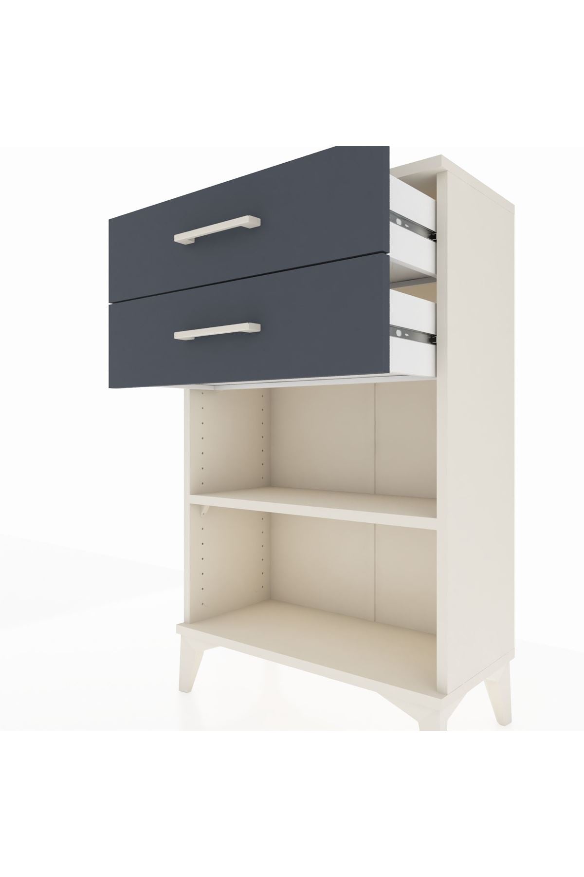 Arges Komodin Tek Raflı 2 Çekmeceli 60x30x96 - S14M003V2A