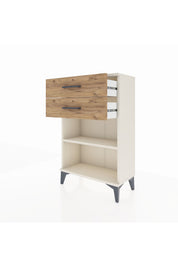 Arges Komodin Tek Raflı 2 Çekmeceli 60x30x96 - S14M003V3A