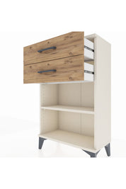 Arges Komodin Tek Raflı 2 Çekmeceli 60x30x96 - S14M003V3A