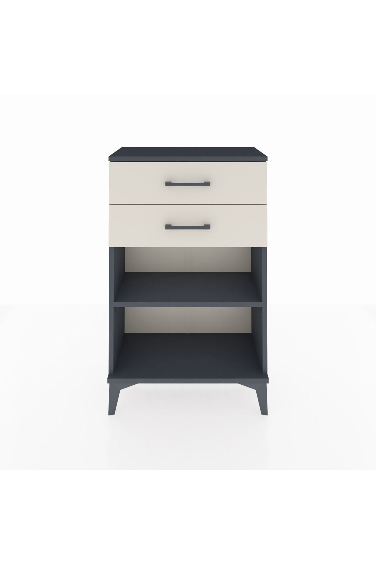 Arges Komodin Tek Raflı 2 Çekmeceli 60x30x96 - S14M003V4A