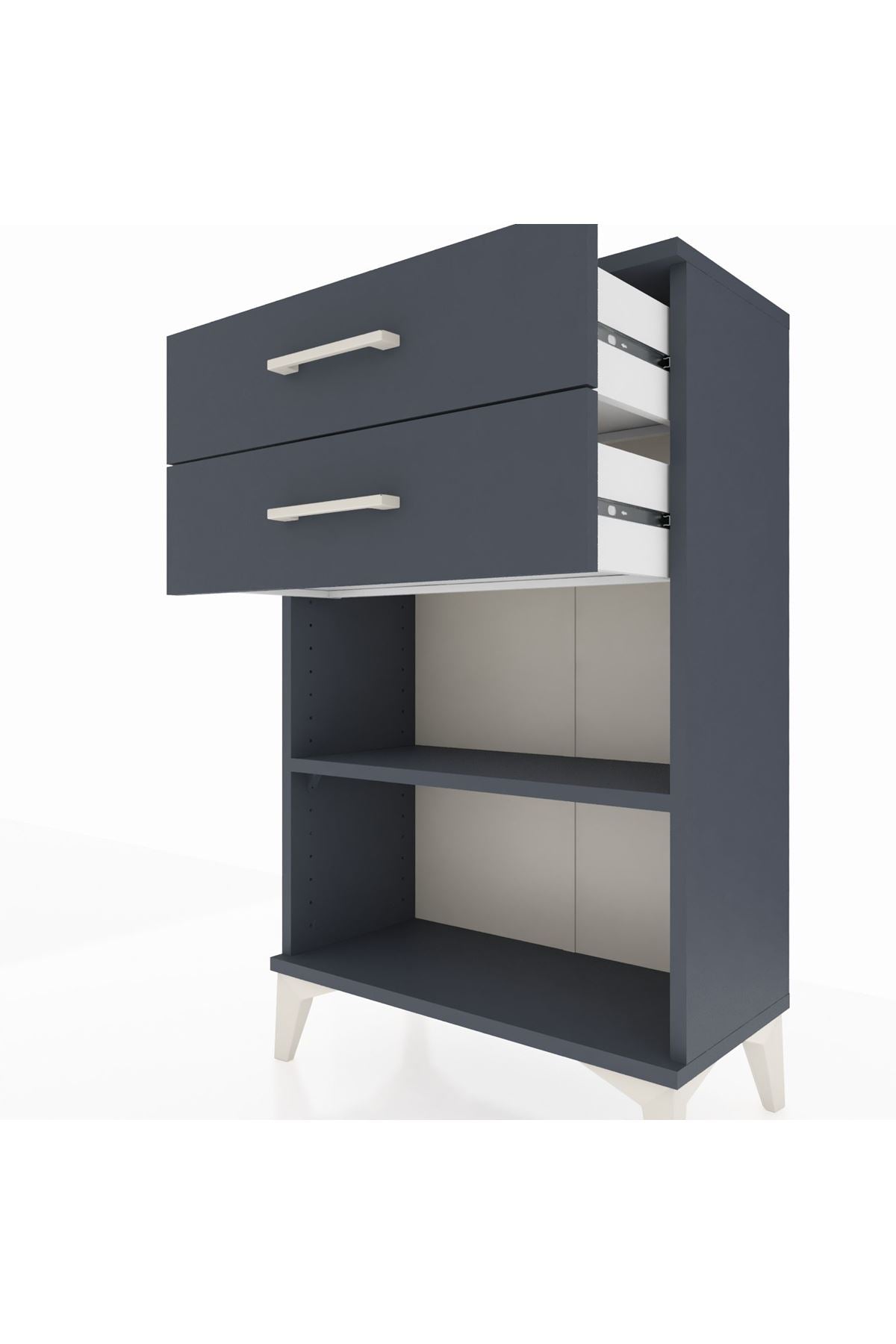 Arges Komodin Tek Raflı 2 Çekmeceli 60x30x96 - S14M003V5A