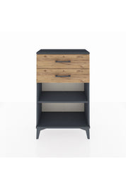 Arges Komodin Tek Raflı 2 Çekmeceli 60x30x96 - S14M003V6A