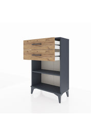 Arges Komodin Tek Raflı 2 Çekmeceli 60x30x96 - S14M003V6A