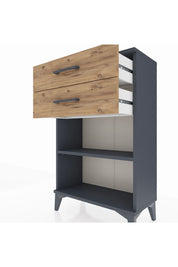 Arges Komodin Tek Raflı 2 Çekmeceli 60x30x96 - S14M003V6A