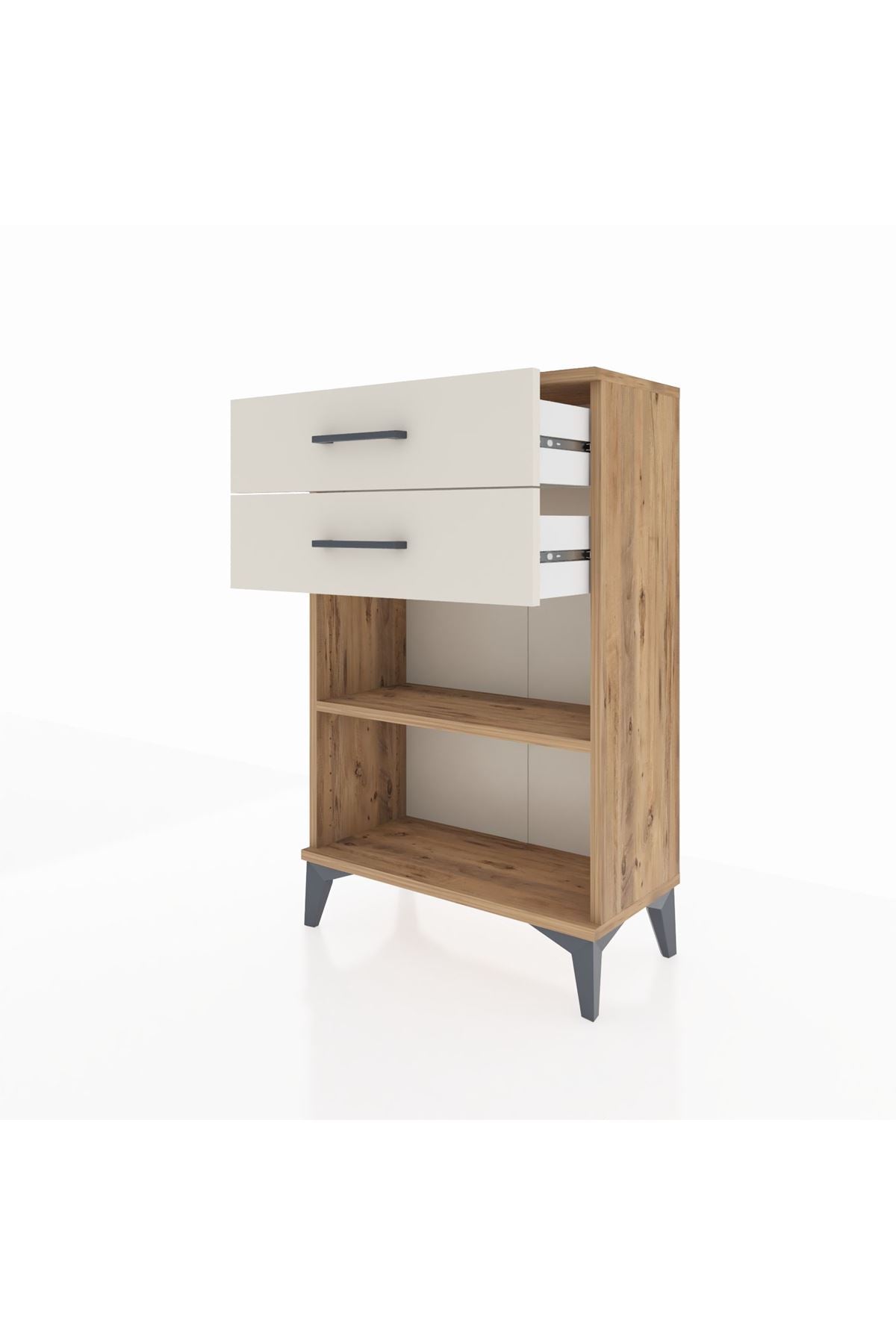 Arges Komodin Tek Raflı 2 Çekmeceli 60x30x96 - S14M003V7A