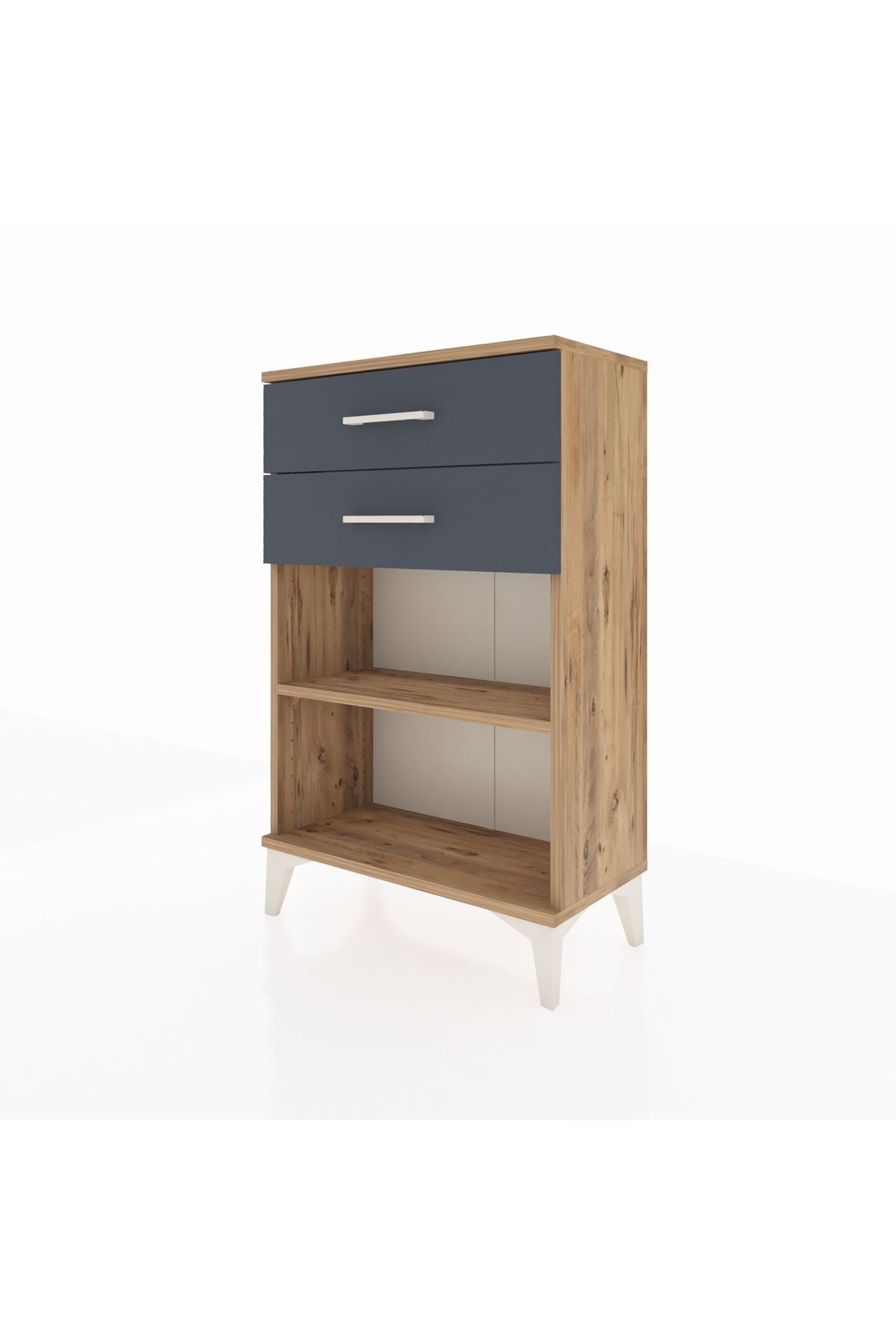 Arges Komodin Tek Raflı 2 Çekmeceli 60x30x96 - S14M003V8A