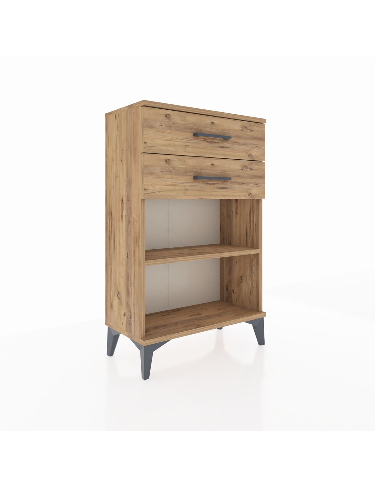 Arges Komodin Tek Raflı 2 Çekmeceli 60x30x96 - S14M003V9A
