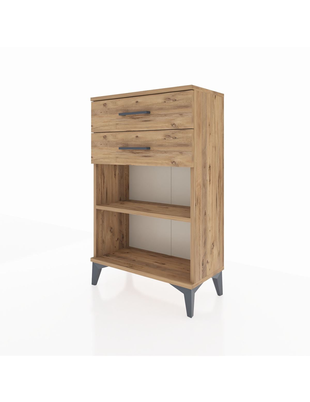 Arges Komodin Tek Raflı 2 Çekmeceli 60x30x96 - S14M003V9A