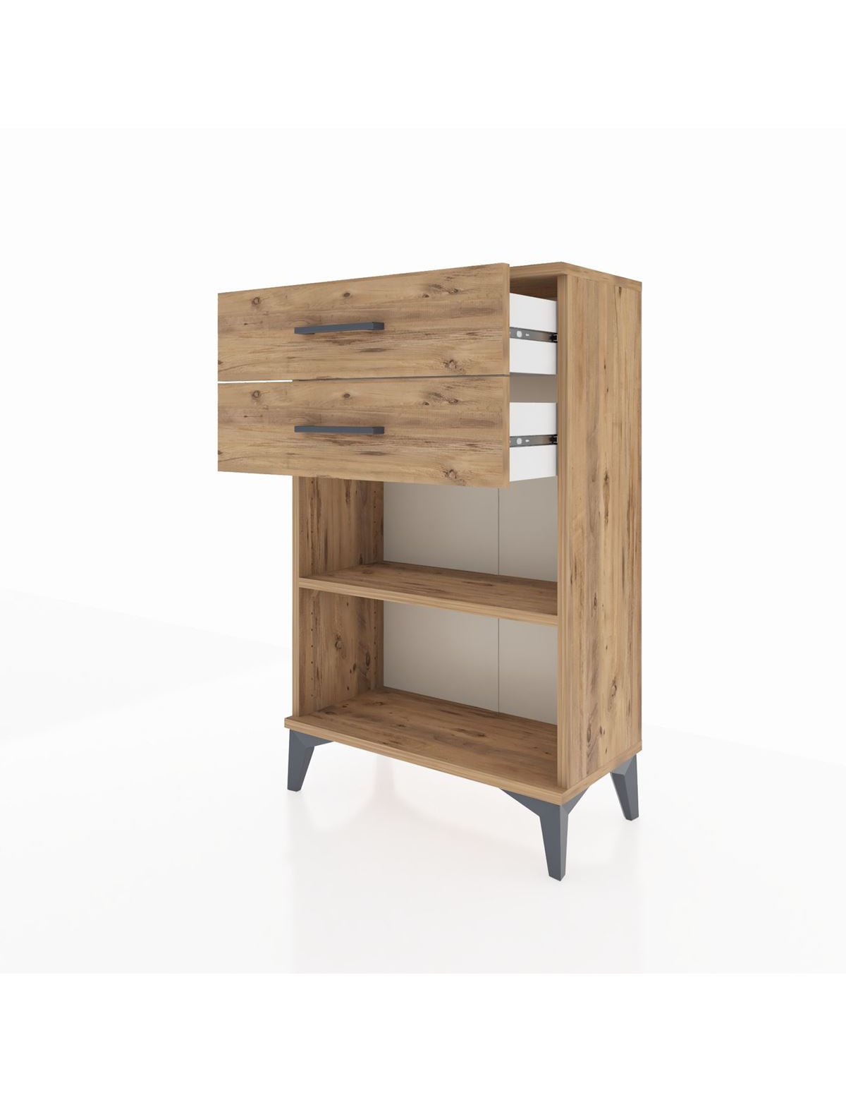 Arges Komodin Tek Raflı 2 Çekmeceli 60x30x96 - S14M003V9A