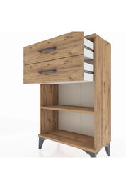 Arges Komodin Tek Raflı 2 Çekmeceli 60x30x96 - S14M003V9A