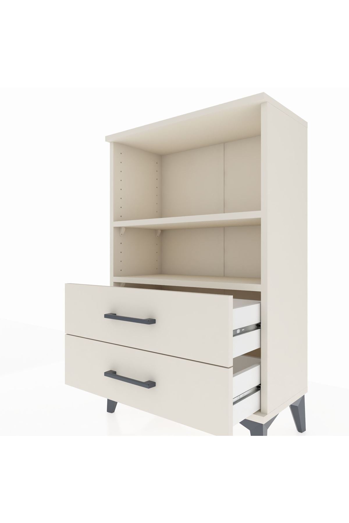 Arges Komodin 2 Raflı 2 Çekmeceli 60x30x96 - S14M004V1A