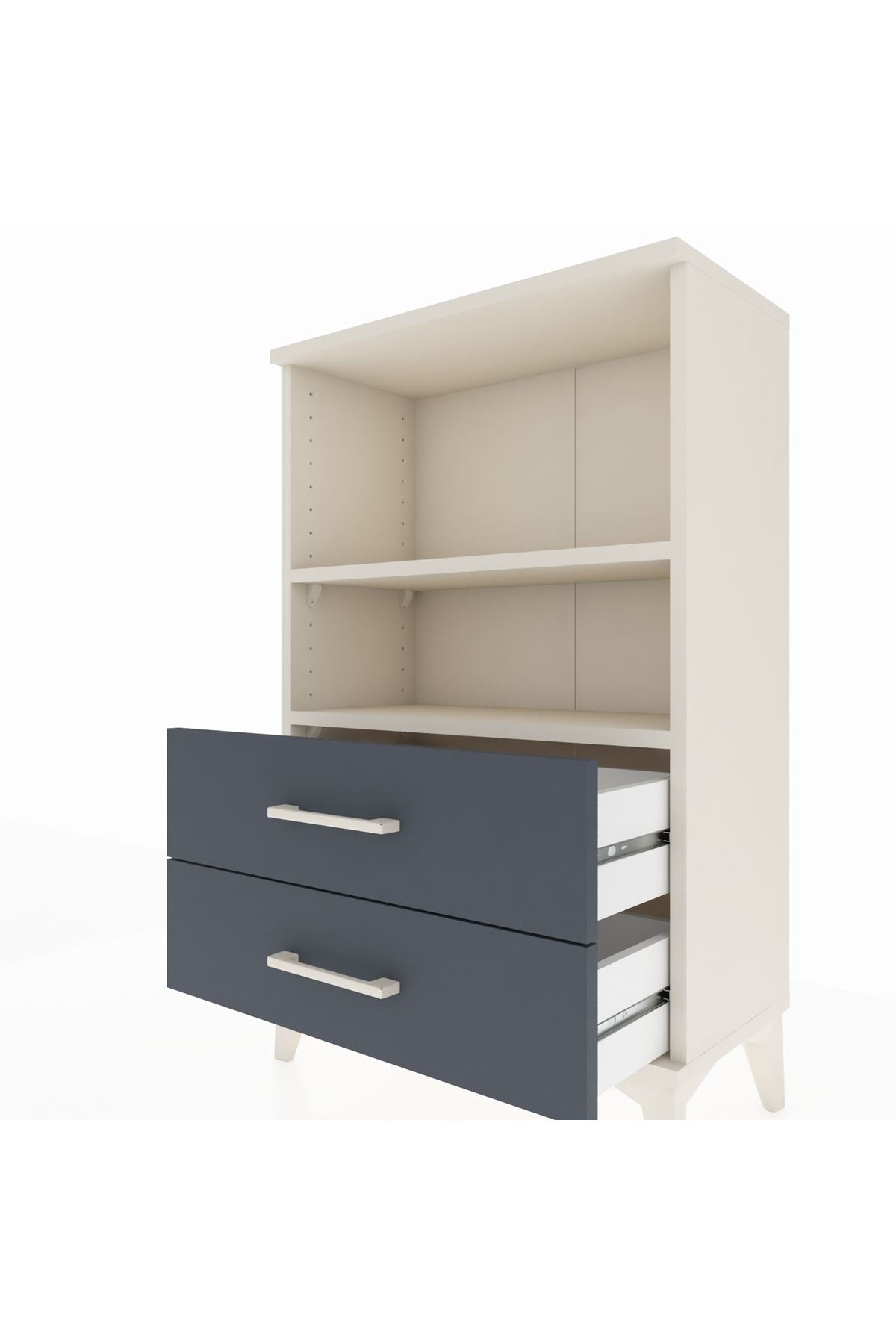 Arges Komodin 2 Raflı 2 Çekmeceli 60x30x96 - S14M004V2A