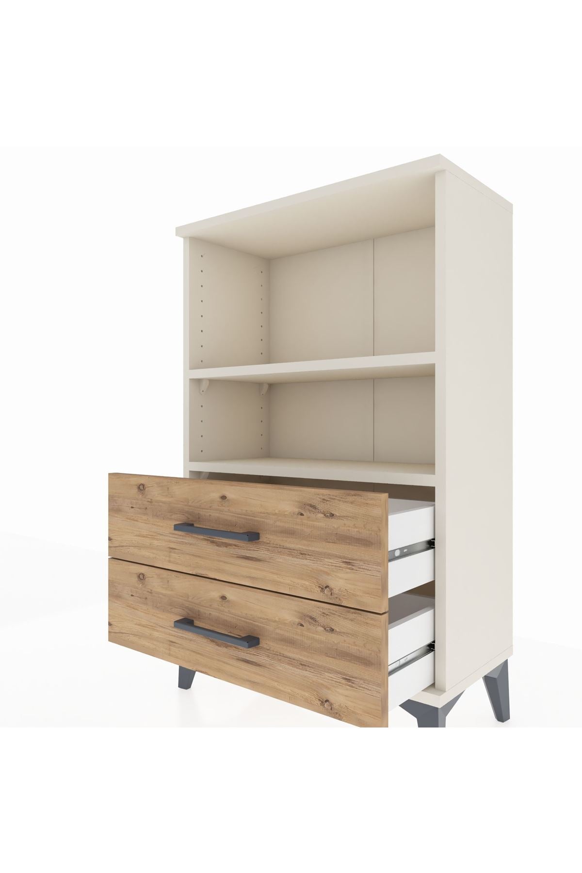 Arges Komodin 2 Raflı 2 Çekmeceli 60x30x96 - S14M004V3A
